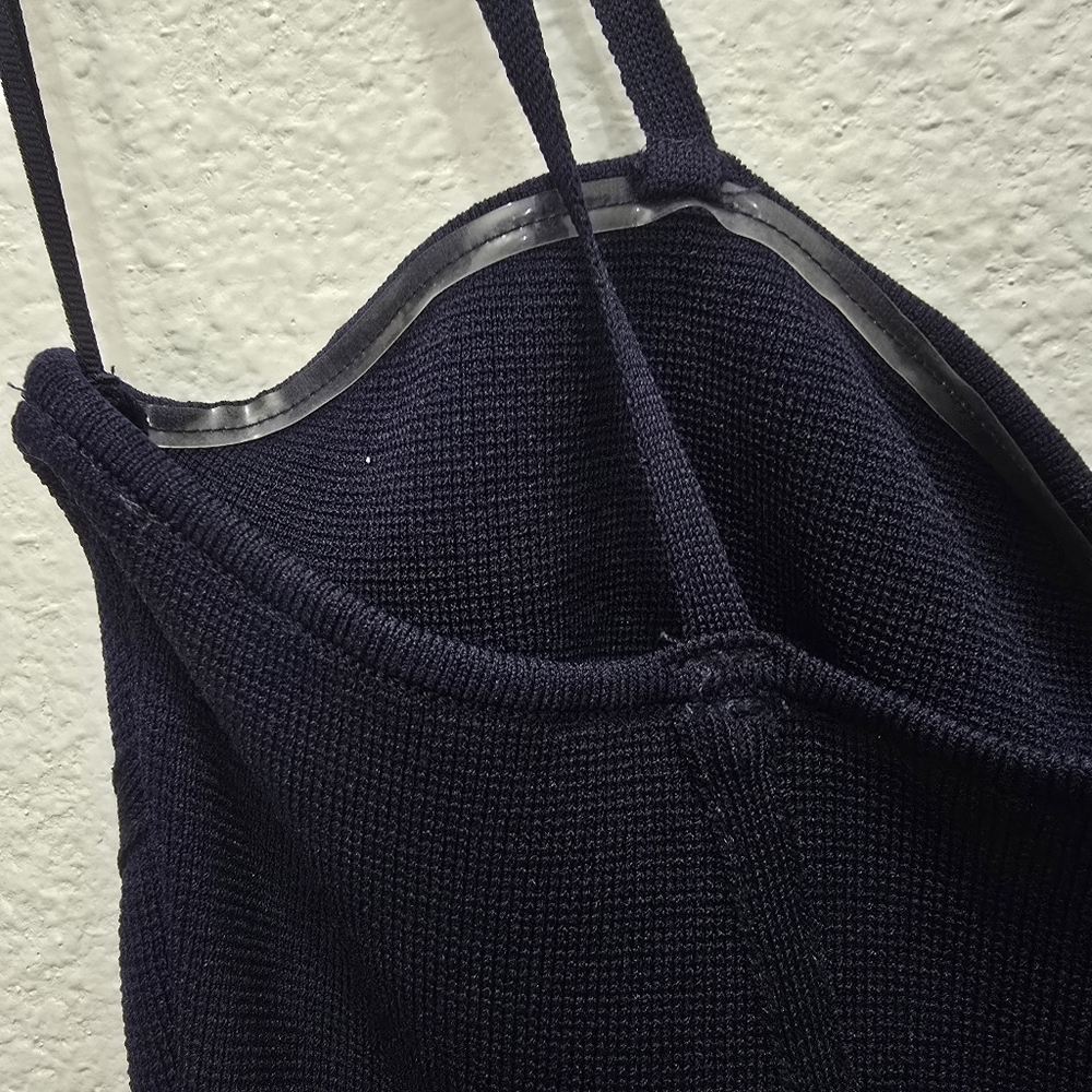 NWT Zara Navy Blue Bustier Midi Dress Corset Style Bodycon M - Picture 7 of 12